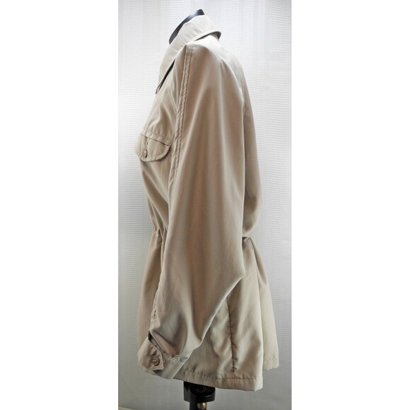 Lands' End Tan Zip Front Car Coat - Drawstring Waist - Women's Jacket Small 6-8 - Picture 3 of 7